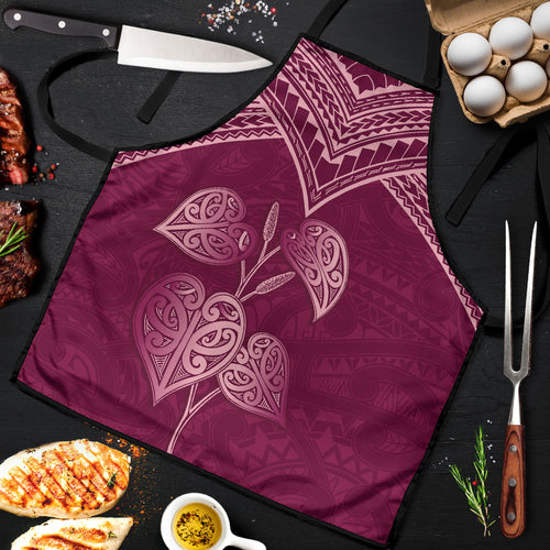 Burgundy New Zealand Kawakawa Maori Ngaru Apron
