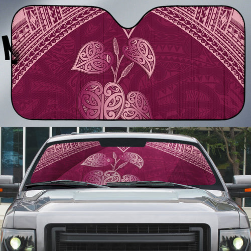 Burgundy New Zealand Kawakawa Maori Ngaru Auto Sun Shade