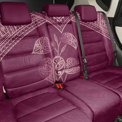 Burgundy New Zealand Kawakawa Maori Ngaru Back Car Seat Cover