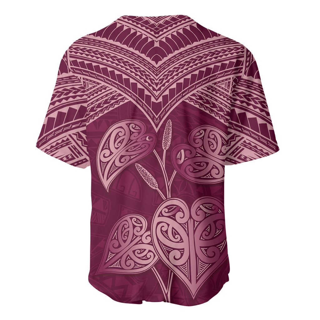 Burgundy New Zealand Kawakawa Maori Ngaru Baseball Jersey