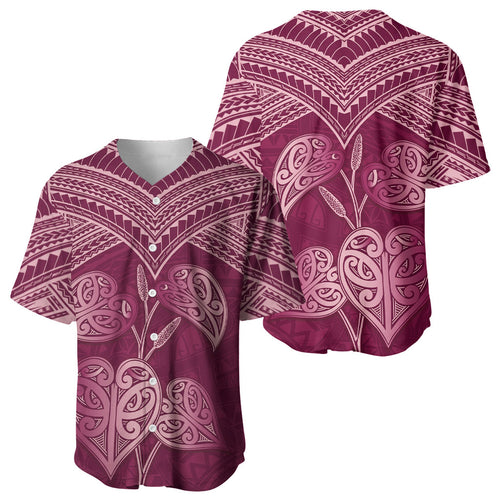 Burgundy New Zealand Kawakawa Maori Ngaru Baseball Jersey