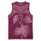 Burgundy New Zealand Kawakawa Maori Ngaru Basketball Jersey