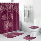 Burgundy New Zealand Kawakawa Maori Ngaru Bathroom Set
