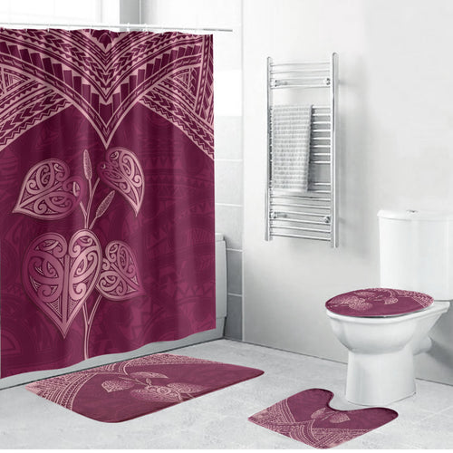 Burgundy New Zealand Kawakawa Maori Ngaru Bathroom Set