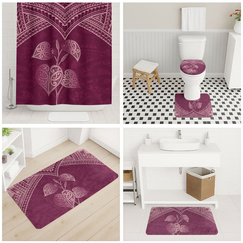 Burgundy New Zealand Kawakawa Maori Ngaru Bathroom Set