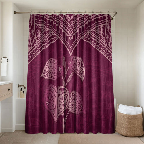 Burgundy New Zealand Kawakawa Maori Ngaru Bathroom Set