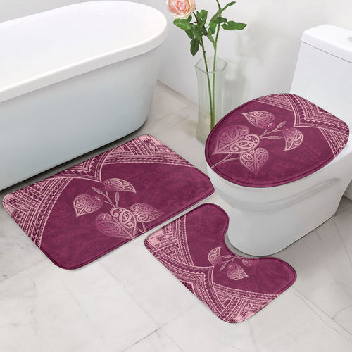 Burgundy New Zealand Kawakawa Maori Ngaru Bathroom Set