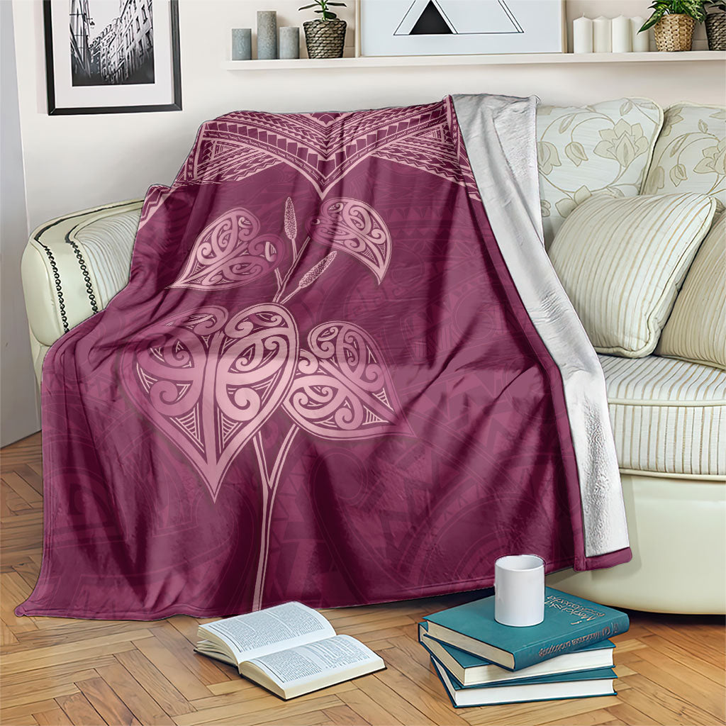 Burgundy New Zealand Kawakawa Maori Ngaru Blanket