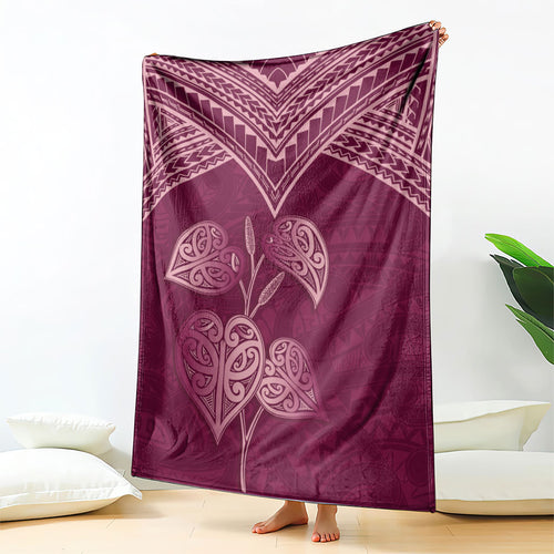 Burgundy New Zealand Kawakawa Maori Ngaru Blanket