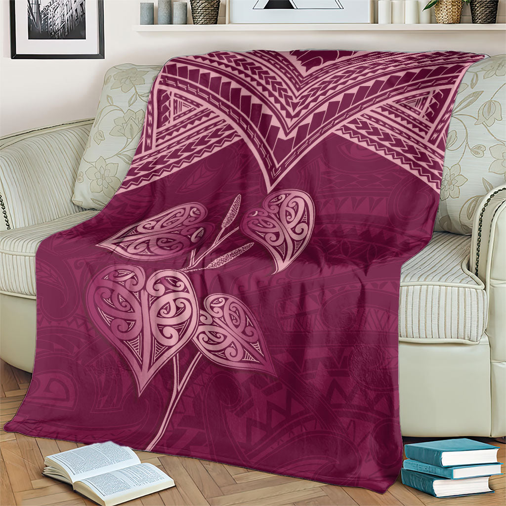 Burgundy New Zealand Kawakawa Maori Ngaru Blanket