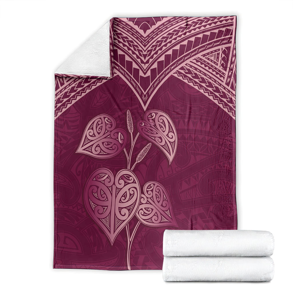 Burgundy New Zealand Kawakawa Maori Ngaru Blanket