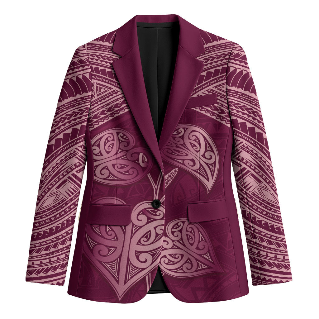 Burgundy New Zealand Kawakawa Maori Ngaru Blazer