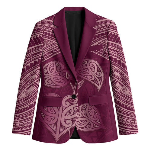 Burgundy New Zealand Kawakawa Maori Ngaru Blazer