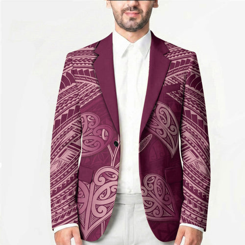 Burgundy New Zealand Kawakawa Maori Ngaru Blazer