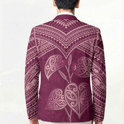 Burgundy New Zealand Kawakawa Maori Ngaru Blazer