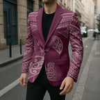 Burgundy New Zealand Kawakawa Maori Ngaru Blazer