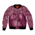 Burgundy New Zealand Kawakawa Maori Ngaru Bomber Jacket