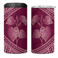 Burgundy New Zealand Kawakawa Maori Ngaru 4 in 1 Can Cooler Tumbler