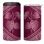 Burgundy New Zealand Kawakawa Maori Ngaru 4 in 1 Can Cooler Tumbler