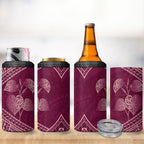 Burgundy New Zealand Kawakawa Maori Ngaru 4 in 1 Can Cooler Tumbler
