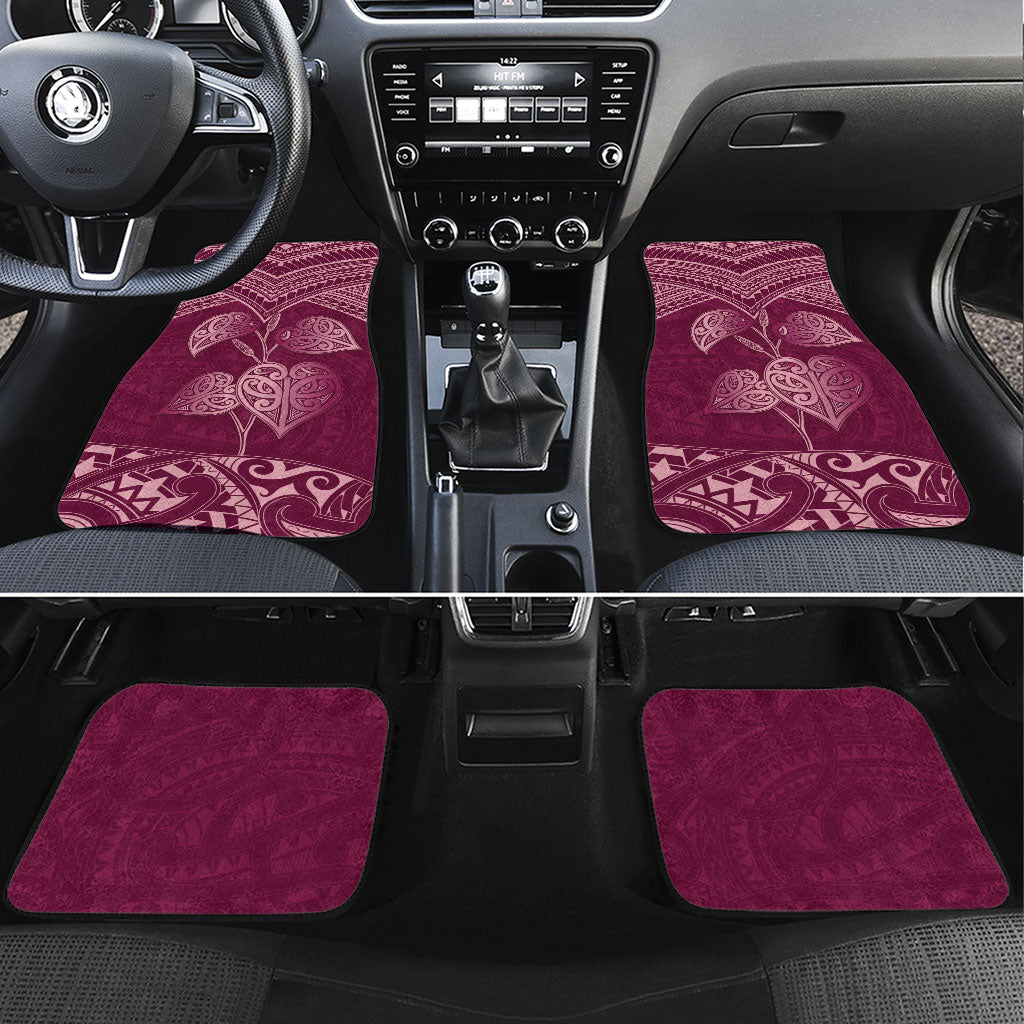 Burgundy New Zealand Kawakawa Maori Ngaru Car Mats
