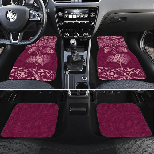 Burgundy New Zealand Kawakawa Maori Ngaru Car Mats