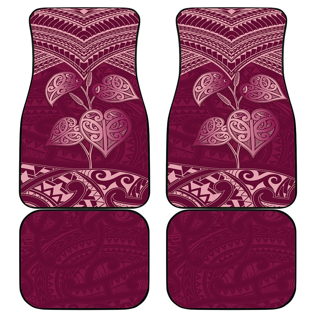 Burgundy New Zealand Kawakawa Maori Ngaru Car Mats