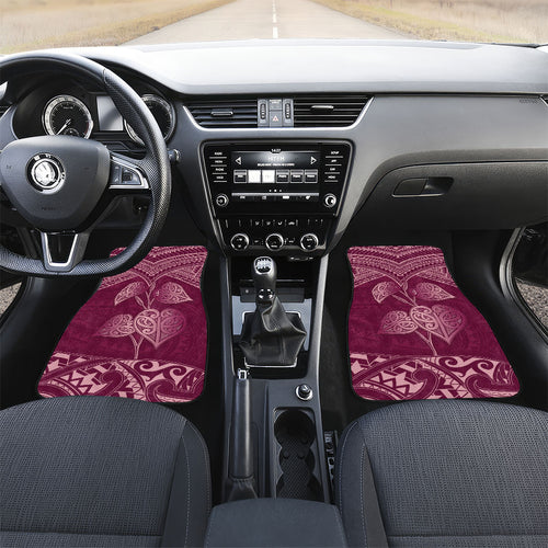 Burgundy New Zealand Kawakawa Maori Ngaru Car Mats