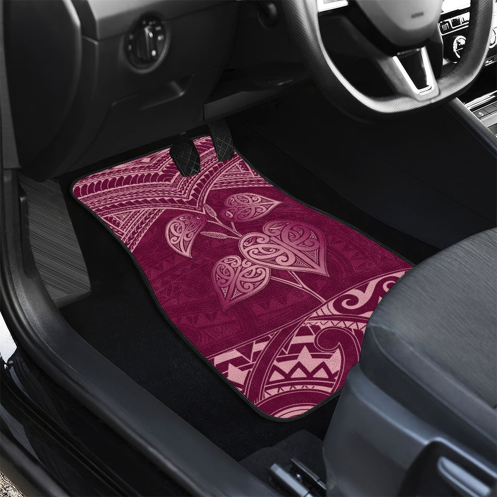 Burgundy New Zealand Kawakawa Maori Ngaru Car Mats