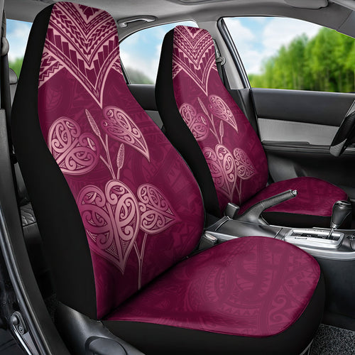 Burgundy New Zealand Kawakawa Maori Ngaru Car Seat Cover
