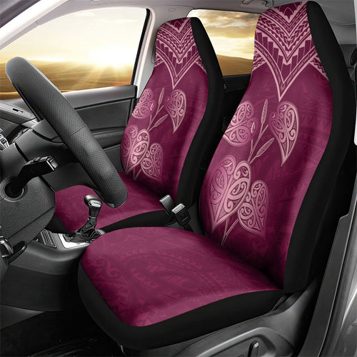 Burgundy New Zealand Kawakawa Maori Ngaru Car Seat Cover