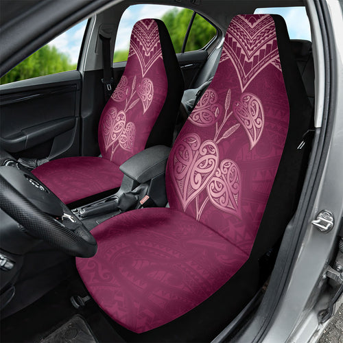 Burgundy New Zealand Kawakawa Maori Ngaru Car Seat Cover