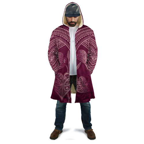 Burgundy New Zealand Kawakawa Maori Ngaru Cloak