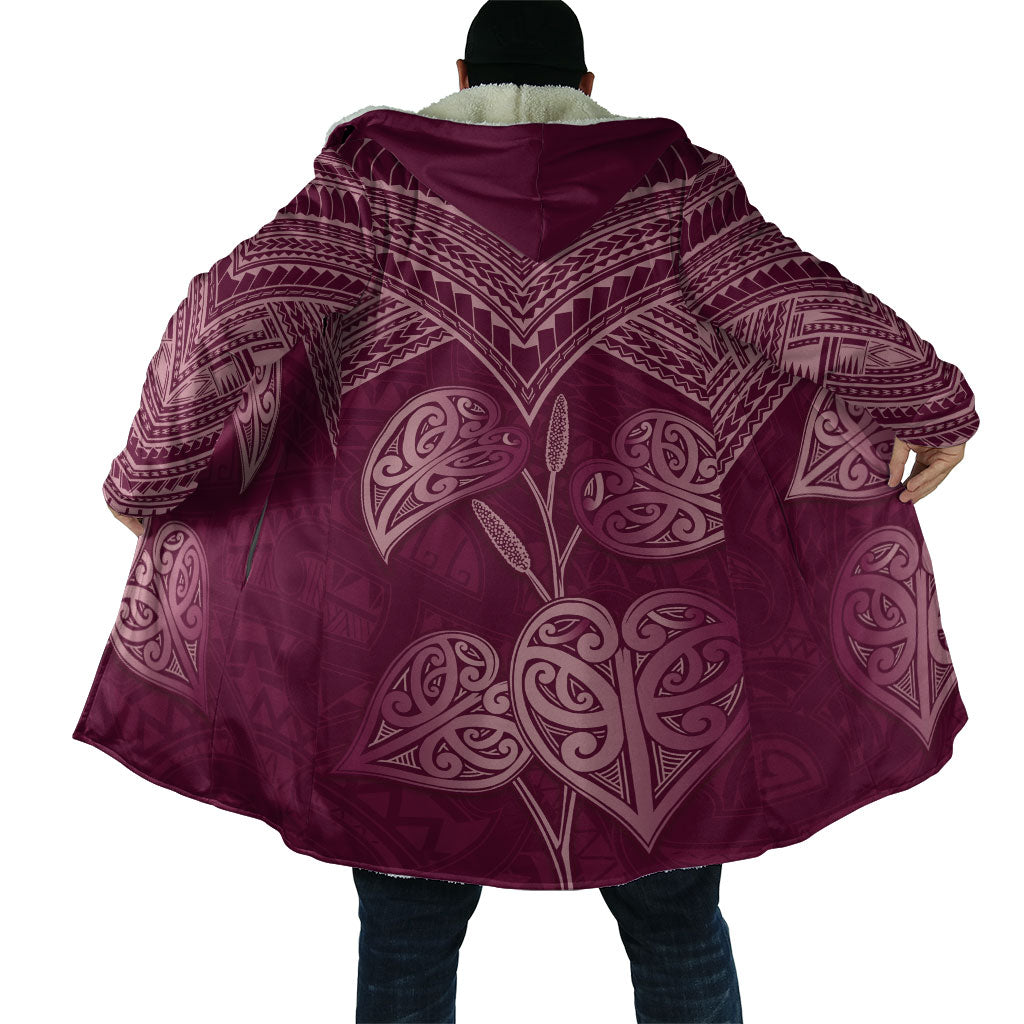 Burgundy New Zealand Kawakawa Maori Ngaru Cloak