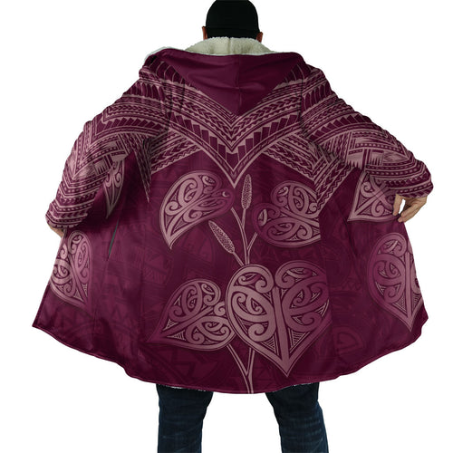 Burgundy New Zealand Kawakawa Maori Ngaru Cloak