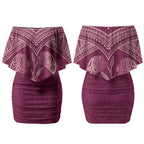 Burgundy New Zealand Kawakawa Maori Ngaru Couples Matching Off Shoulder Short Dress and Hawaiian Shirt