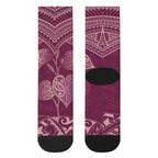 Burgundy New Zealand Kawakawa Maori Ngaru Crew Socks