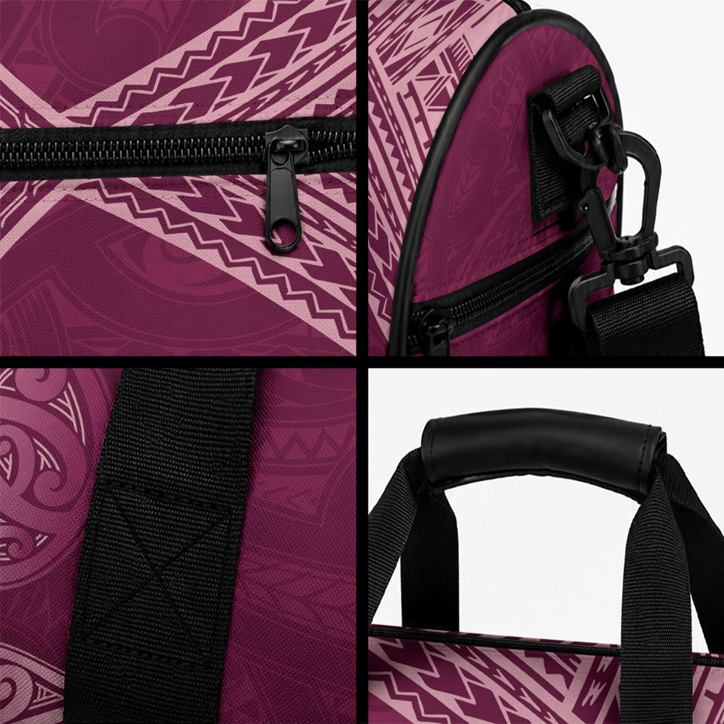 Burgundy New Zealand Kawakawa Maori Ngaru Duffle Bag