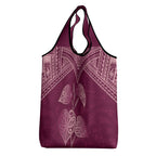 Burgundy New Zealand Kawakawa Maori Ngaru Grocery Bag