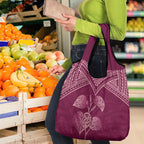 Burgundy New Zealand Kawakawa Maori Ngaru Grocery Bag