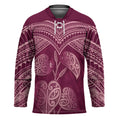 Burgundy New Zealand Kawakawa Maori Ngaru Hockey Jersey