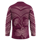 Burgundy New Zealand Kawakawa Maori Ngaru Hockey Jersey