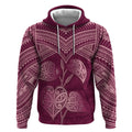 Burgundy New Zealand Kawakawa Maori Ngaru Hoodie
