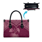 Burgundy New Zealand Kawakawa Maori Ngaru Leather Bag