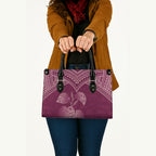 Burgundy New Zealand Kawakawa Maori Ngaru Leather Bag
