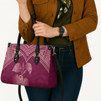 Burgundy New Zealand Kawakawa Maori Ngaru Leather Bag