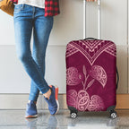 Burgundy New Zealand Kawakawa Maori Ngaru Luggage Cover