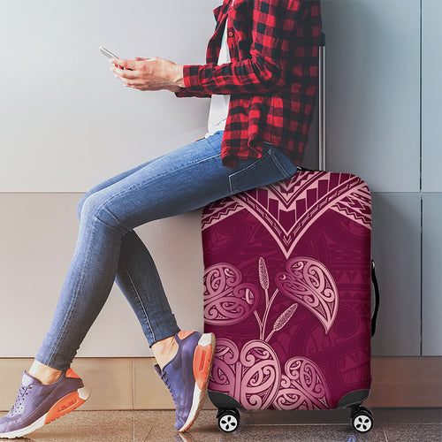 Burgundy New Zealand Kawakawa Maori Ngaru Luggage Cover