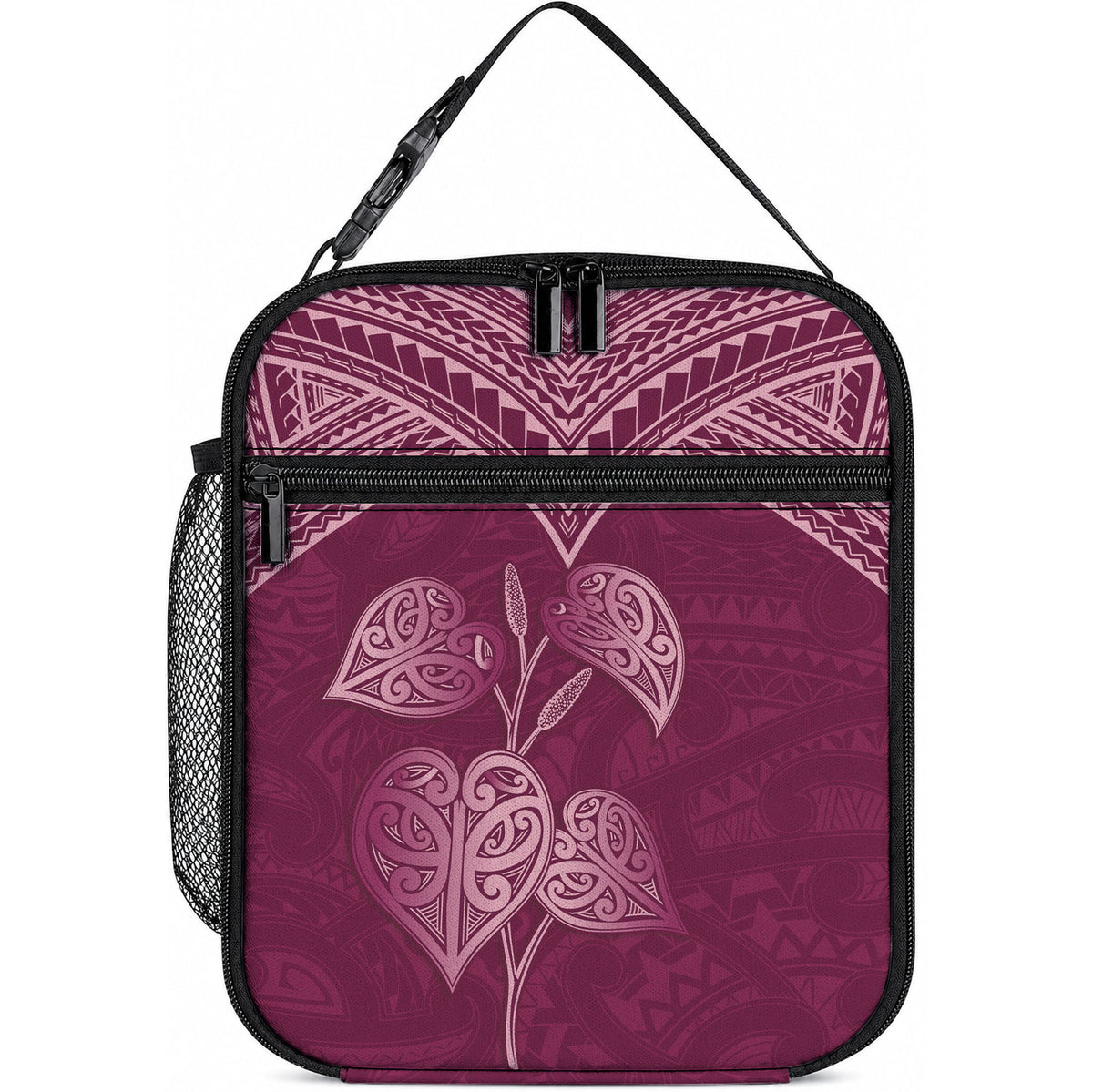 Burgundy New Zealand Kawakawa Maori Ngaru Lunch Bag