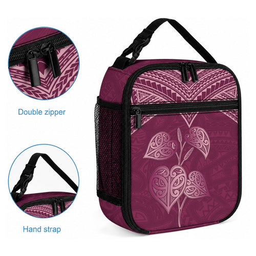 Burgundy New Zealand Kawakawa Maori Ngaru Lunch Bag